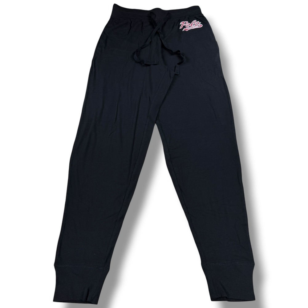 Polo Ralph Lauren Mens Black Script Logo Jogger Pajama Pants Small